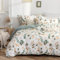 MILDLY Housse de Couette 220x240 Coton avec Motif Botanique, 100% Coton Lavé, Texture Lin, Certifié Oeko-TEX, Tropicales Fleurs Imprimée Parure de Lit 220x240 Coton avec 2 Taie d'oreiller 65x65 cm