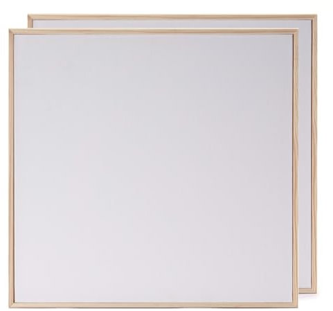 ARTIKUM 2X bespannter Malkarton 60x60cm | Baumwolle, Pinienholz | Malfertige Canvas Panels mit Schattenfugenrahmen, Leinwandkarton mit Rahmen Set