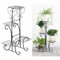 KayEsampra 4 Pflanzen Blumentopf Ständer,Pflanzenständer Metall,Blumenregale Eisen Pflanzenständer für Indoor Garten Balkon Mehrere Blumentopf Halter Speicher Organizer Display Garten，schwarz