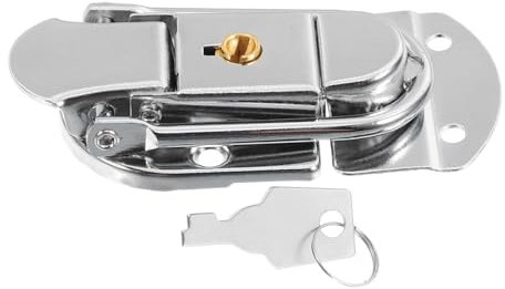 Yardenfun Box Lock Suitcase Lock Toggle Latch Jewelry Boxes Decorative Hasp Latch Buckle Decorative Toggle Catch Lock Cabinet Hasp Lock Guitar Case Latch Locking Latch Small Lock Iron Silver
