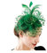 YUEZHAN Stirnband Haarband Damen Fascinators Hut Mit Mesh-Blume Faux Pearl Feder Dekor Kopfstück Tea Party Kopf Bedeckung Clip Retro Hair Hoop Party Stirnband Grün