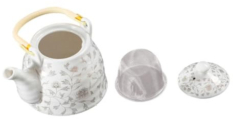 PRETYZOOM 1 Tetera De Cerámica Con Filtro De Taza Tetera Con Mango Ergonómico Jarra De Gran Capacidad Calentador De Tetera Con Ciervo Bobblehead Tetera Con Infusor Tetera De Porcelana