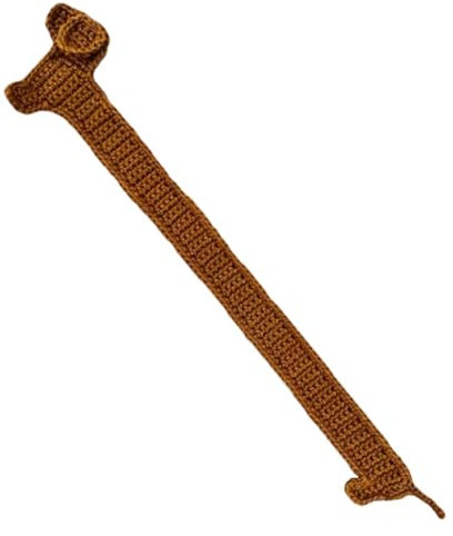 Dackel Lesezeichen - Wiener Hund Lesezeichen Gestrickt Hund Lesezeichen | Gestricktes Lesezeichen mit braunem Dackel | wunderschönes gehäkeltes Tier-Lesezeichen