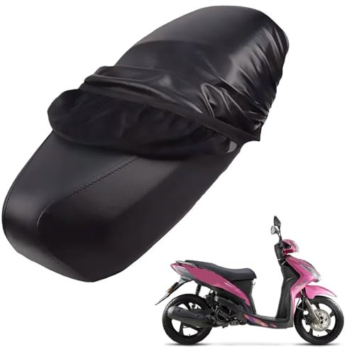 generisch Leder-sitzbezug Motorrad kompatibel mit Keeway SIP 125,Roller sitzbankbezug,wasserdicht,regendicht,staubdicht und sonnenfest (Black)