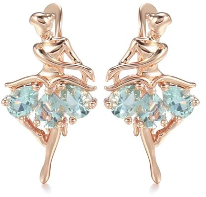 BISONBLUE Ohrringe Damen Ohrhänger Ohrstecker Modische Ballett-Ohrringe Für Damen, Blau, Natürlicher Zirkon, Modisch, Blau