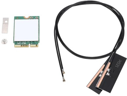 AX201NGW Card sans Fil M.2 Module D'ordinateur Portable WiFi avec Bluetooth 5.0,3000 Mbps 2,4 GHz et 5 GHz Adaptateur de Puce WiFi 6 à Double (Antennes construites)