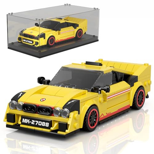 Mould King 27088 Technik Speed Champion Klemmbausteine Auto Supersportwagen Bausteine Set Rennwagen mit Acryl Vitrine Geschenke für Jugendliche und Erwachsene(466 Teile)