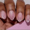 30pcs Cat Eye False Nails Short - Ombre Press on Nails Almond - Glitter Pink Stick on nails - Strong Fake Nails with Glue - Elegant Almond nails Long Lasting for Women DIY Manicure at Home
