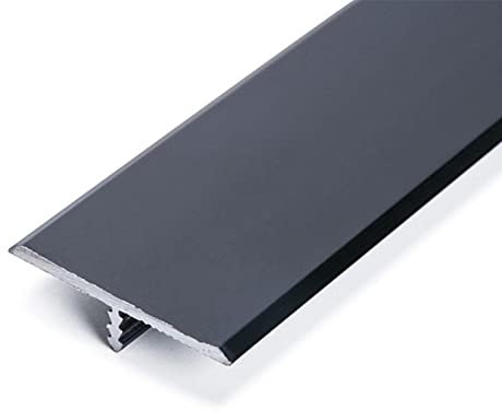 Teppichübergangsleiste, Verbindungsleiste for Fugen zwischen Holz- und Teppichböden, for Abdecken von Fugen/Rissen, Kantenverkleidung, Fliesen-/Laminat-Dekoration aus Aluminiumlegierung(Black)