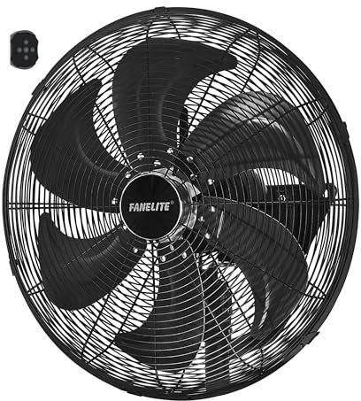 Fanelite Ventilateur mural professionnel FW50-DC – 50 cm – Moteur DC silencieux – Débit d’air 230 m³/min – 6 vitesses – Télécommande – Puissant – Usage pro/commercial