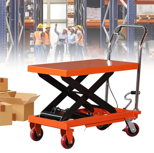Transpalette manuel/électrique de 150 kg – Plate-forme hydraulique compacte, structure en acier renforcé, parfait pour l'assemblage de machines/logistique, élévateur robuste