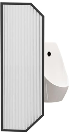 YJEUZCD Urinal Trennwand, Badezimmer Toilette Schutz Teiler, 15,7 Zoll Breite Wand Montiert Toilette Hotel Schulen Herren -Toilette Privatsphäre Extender Bildschirm(Schwarz,40x80cm/15.7x31.5in)