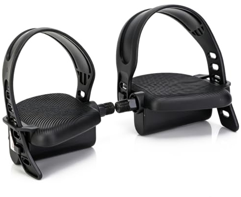 1 Paar Heimtrainer-Pedale, 1/2-Zoll-Gewinde, Ersatz-Fahrradpedale mit verstellbaren Riemen, verstellbares Fahrradzubehör für Fixed Gear (1/2 Zoll Gewinde)