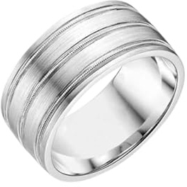 Eheringe Silber Herren, Mens Rings 14K Weißgold Größe 68 (21.6) Geschenk 18 Geburtstag Mädchen