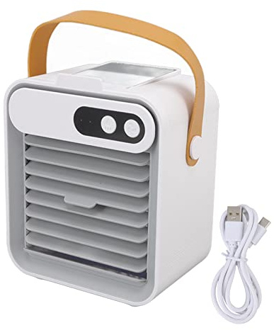 Aire acondicionado de escritorio Mini enfriamiento rápido viento fuerte portátil multifuncional para el hogar (Blanca)