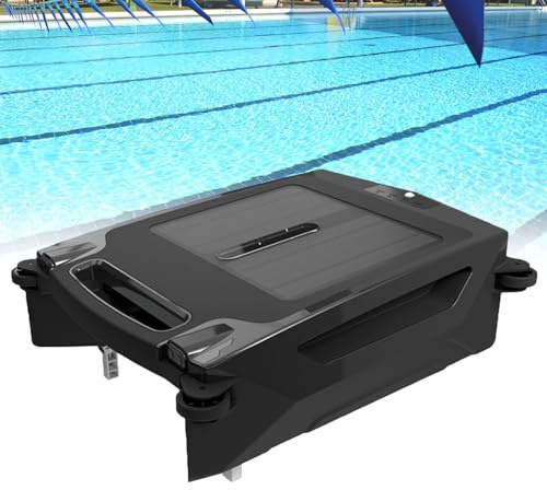 Robot nettoyeur de piscine sans fil à énergie solaire avec double charge, 2 vitesses, évitement automatique des obstacles et fonction d'évacuation