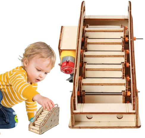 Juguete de Madera Modelo Escalera Mecánica Kit De Construcción Para | Madera Dispositivo Hecho A Mano Suave Para Adolescentes Niños Y