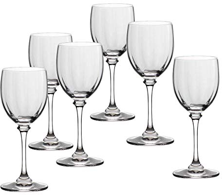 CRISTALICA Weinglas 6er-Set Condor Optik 150ml Weinkelch Weißwein Rotwein Bleikristall klar