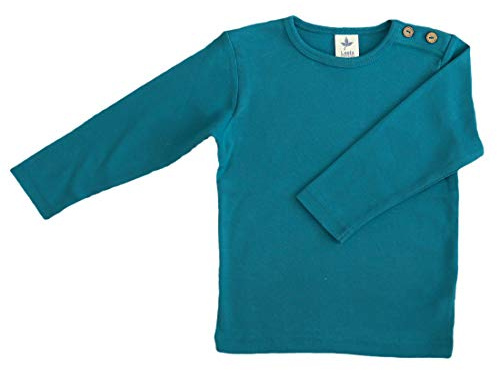 Baby Kinder Langarmshirt Unisex Bio-Baumwolle T-Shirt Shirt Jungen Mädchen Ozeanblau