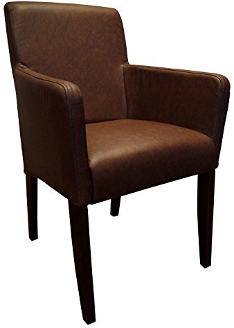 Quattro Meble Braun Echtleder Stühle David Arm Lederstühle mit Armlehnen Echt Leder Mondial Dark Brown Esszimmer Stuhl Rindsleder Sessel