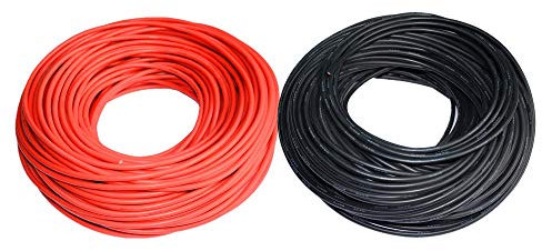 TUOFENG 10 Gauge Electrical Cable 60 Meter [30 m Black and 30 m Red] 10 AWG Silicone Wire Flexible of Tinned Copper Wire Hook Up Wire Cable for DIY RC Aircraft Auto Battery Clamp Cable