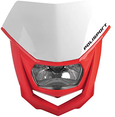 Polisport 8657400040 - HALO-Scheinwerfer aus Polypropylen mit Halogenlampe, kompatibel mit allen Motocross-/Enduro-Modellen in Farbe weiß/rot