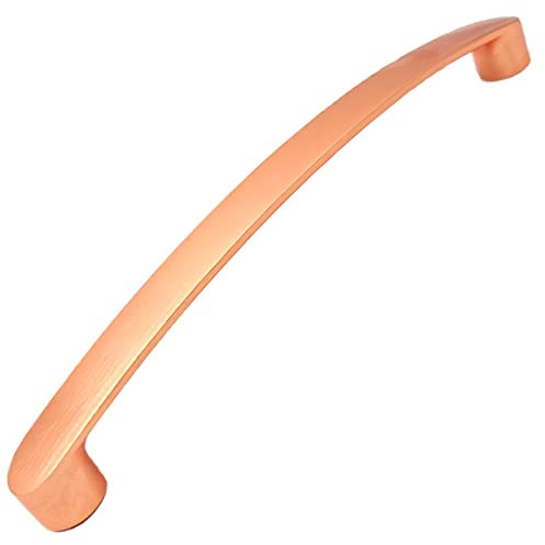 Decoranddecor Merle - Bow Kitchen Cabinet Handles | Cabinet Door Handles - Cupboard Door Pulls - 160mm Hole Centre, Satin Copper