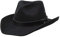 Borges & Scott Forester – Westernhut aus Wollfilz – Cowboyhut - wasserabweisend - mit Drahtkrempe - Schwarz 60cm (Groß)