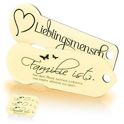 Einkaufswagenlöser ® Familie & Lieblingsmensch® / Schlüsselanhänger Einkaufschip mit Schlüsselfundservice/Abziehbarer Einkaufswagenchip Metall, Chip Einkaufswagen, Key Finder / 5 Stück