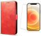 Case and Screen Protector For iPhone 12 (6.1inch), iPhone 12 Case, iPhone 12 Screen Protector, Red PU Leather Wallet Flip Case And Clear Anti Scratch Tempered Glass Protector