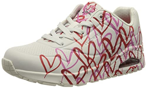 Skechers Femme Uno Spread The Love Basket, White, 39.5 EU