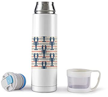 Retro Ocean Lobster Vacuum Flask 500ml Stainless Steel Water Bottle Insulated Thermo Bottle with Cup for Hot Drink Coffee Tea
