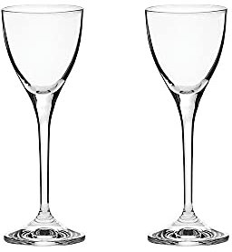 Royal Scot Crystal Classic Collection Pair of Port Sherry Glasses 15.7cm | Set of 2 Crystal Dessert Wine Glasses with Long Stem | Satin Lined Presentation Box