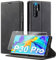 Nshkeji Handyhülle für Huawei P30 Pro Hülle Leder [1Stück Panzerglas] [Premium PU Leder] Klappbar 360 Grad Stoßfeste Flip Standfunktion Schutzhülle Case Pro, black
