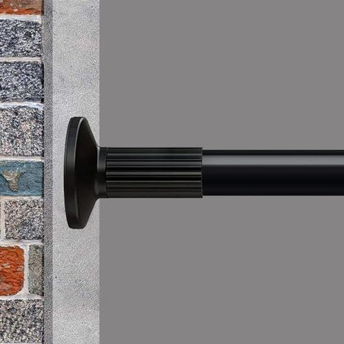 GOLDION Gardinenstange Multifunktionale Teleskopstange ohne Bohren 115-265cm Matt Schwarz Ausziehbare Klemmbar Vorhangstange - Extra Lange Teleskopstange - für Trennwand, Vorhang und Balkon