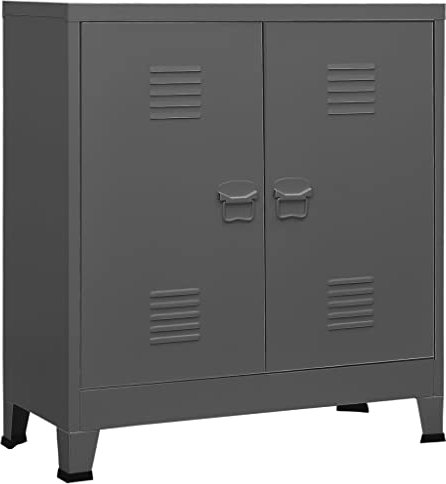 vidaXL Lagerschrank Industrial Büroschrank Beistellschrank Aktenschrank Metallschrank Stahlschrank Standschrank Schrank Anthrazit Stahl