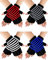 4 Paar Winter Fingerlos Handschuhe Halbfinger Handschuhe Streifen Stretch Strickhandschuhe für Damen Herren (Streifen Stil)