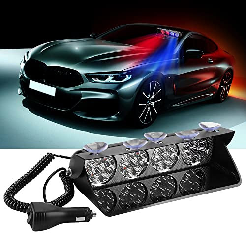 yifengshun 36 LED Rosso+Blue Beacon Strobe Luce Di Emergenza Super Bright Beacon Danger LED Flash Con Ventosa 12V Adatto Per Auto Camion SUV Interno Tetto/Dash/Parabrezza
