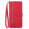 NEXCURIO Custodia a Libro Cover Portafoglio per Apple iPhone 12 Mini Flip Case in Pelle Fiori Donna con Tasca Zip Porta Carte Laccio Supporto Antiurto - Rosso