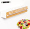 Quasziwa Magnetic Cling Film Dispenser and Cutter - Refillable Aluminum Tin Foil Dispenser with Cutter Wall Mounted, Kitchen Plastic Wrap Organizer for Drawer, 1X50m Cling Wrap Included, Woodgrain