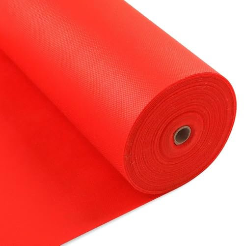 Longing Home Rouleau de Nappe jetable en intissé Imitation Tissu au mètre, idéal pour Un Anniversaire, Une fête, décoration (Rouge, 1 × 25 m)