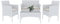 Arreditaly Set Di Mobili da Giardino Salotto Salottino in Rattan 4 Posti con Tavolino E Ripiano In Vetro 2 Poltrone e Divano 2 Posti Per Giardino Esterno Piscina Cuscini Sfoderabili (Bianco)