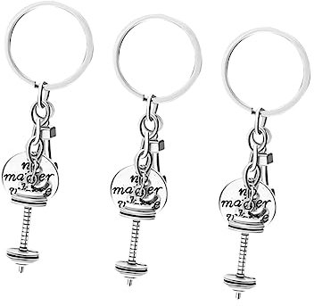 ABOOFAN 3st Kurzhantel Schlüsselanhänger Langhantel Schlüsselanhänger Egal Wo Schlüsselbund Langhantel-taschenanhänger Hantel Hängende Ornamente Schlüsselhalter Schmecken Geldbörse Student