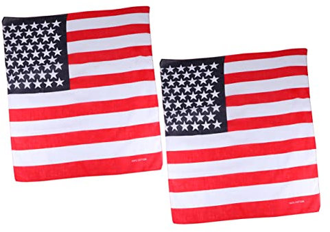 GALPADA Stirnbänder mit Patriotischer Amerikanischer Flagge 2 Stück Wiederverwendbare Bandanas Quadratische Handtücher für Übungen Schule und Veranstaltungen