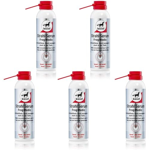 RL24 leovet - StrahlSerum Spray – Huföl für Pferde – 5 x 200 ml | (5er Set) – Hufpflege bei Strahlfäule – Huffett kriecht in Furchen & feinste Risse – trocknet den Strahl