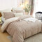 Lanqinglv Plüsch Bettwäsche 135x200 4 Teilig Khaki Flauschig Langhaar Kunstfell Winterbettwäsche Warm Flanell Fleece Cashmere Touch 2 Bettbezug mit Reißverschluss und 2 Kissenbezug 80x80cm