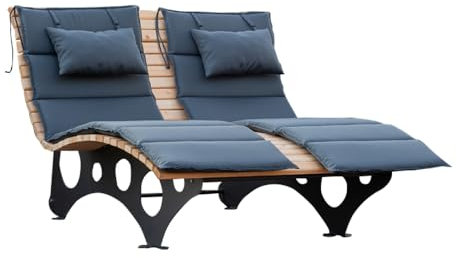 Home Deluxe - Wellenholzliege Taiga inkl. 2X Auflage- Waldsofa Schwungliege Relaxliege