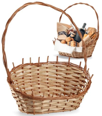 KADAX Presentkorg, universell korg med högkvalitativt handtag, flaskkorg, flätad förvaringskorg (naturlig, medium)