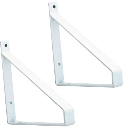 2 Pieces Shelf Bracket Triangle Scaffold Boards Tripod Shelf Fixed Support Wall Hanging Floating Angle Brackets for Wall Mounted Decoration Cabinet Furniture Shelf Support (30cm,White)
