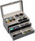 ProCase Porta Occhiali Multiplo 3 Strati, 18 Slots Organizer Occhiali da Sole in Pelle, Occhiali Espositore Scatola Portaocchiali Organizzatore Occhiali per Donna Uomo -Nero